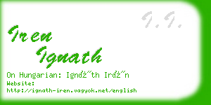 iren ignath business card